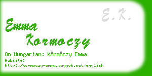 emma kormoczy business card
